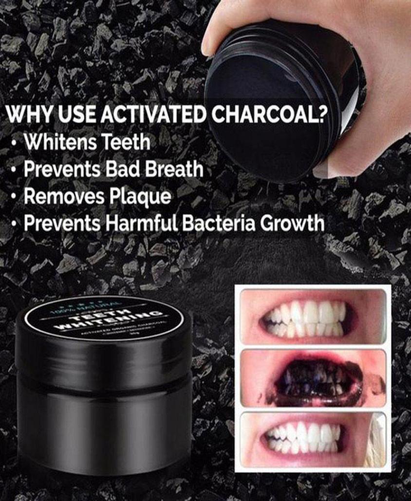 

100 Natural teeth Powder Bamboo dentifrice Oral Care Hygiene Cleaning activated organic charcoal coconut shell Food tooth Yellow 9369427