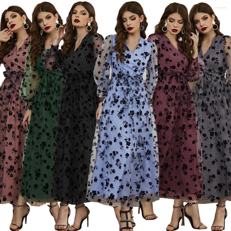 

Ethnic Clothing Women's Dress Party Print Lace Maxi Abaya Cardigan Kimono Muslim Long Robe Gowns Vestidos Eid Ramadan Islamic Djellaba