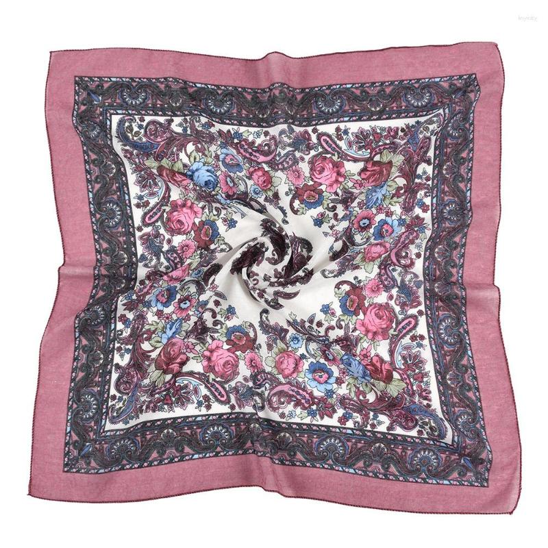 

Scarves Square Bandana Handkerchief Floral Russian Scarf Ethnic Shawl Women Hijab Printed Headband 70cm