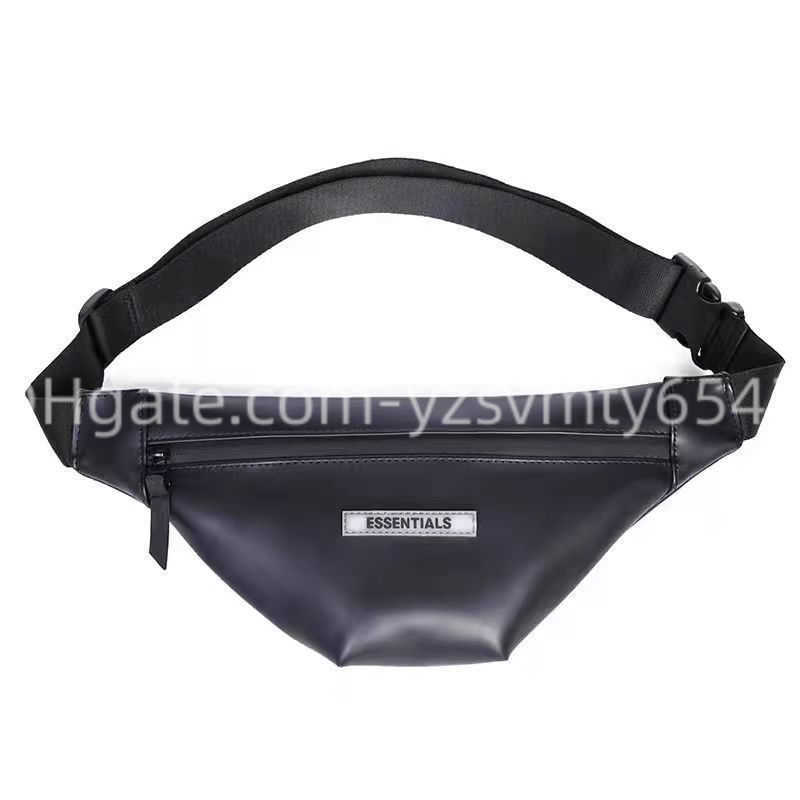 

multi line fashion brand messenger bag single shoulder bag chest bag waist bag, Black