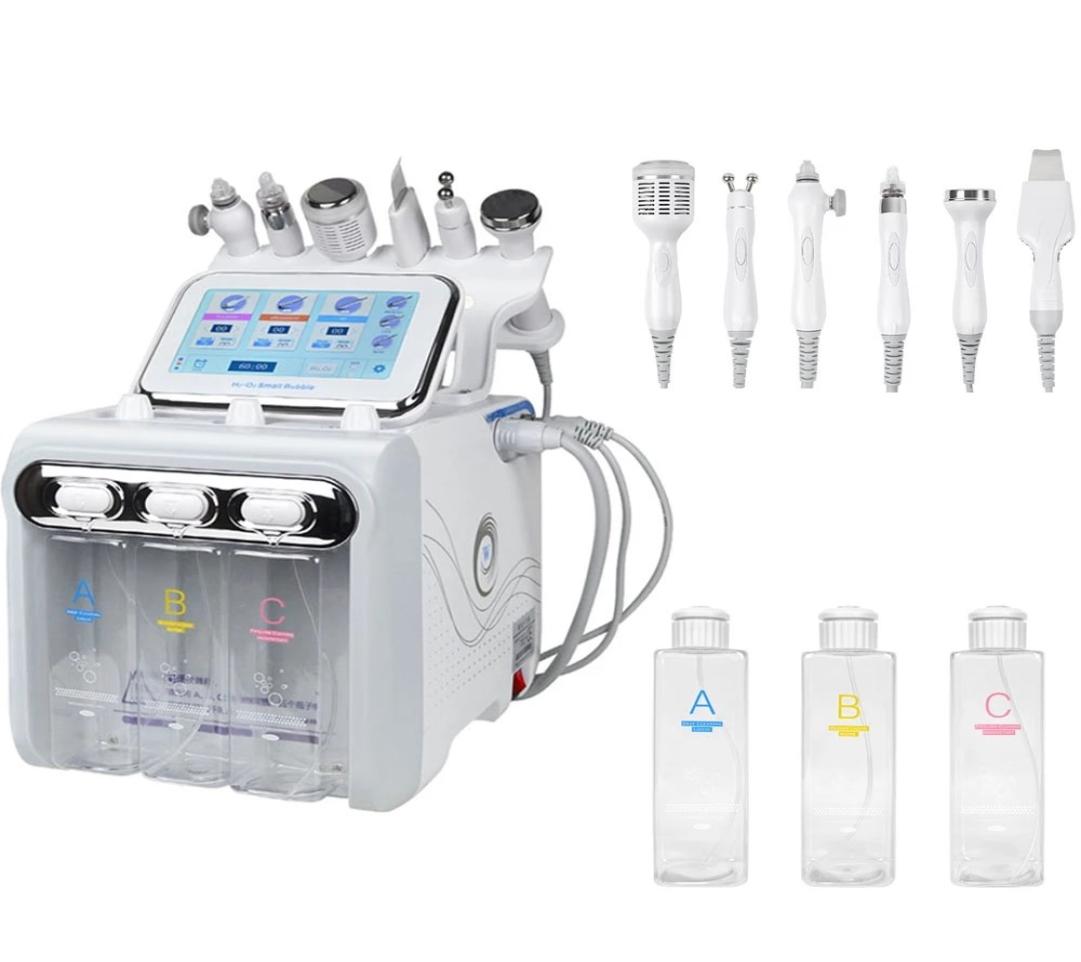 

6 in 1 Microdermabrasion H2O2 Hydrogen Oxygen Small Bubble RF Beauty Instrument Biological Enhancement Facial Spa9017276