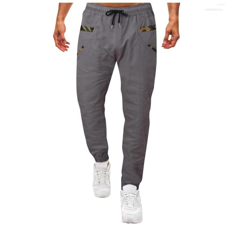 

Men' Pants Men' Men' Autumn Casual Solid Color Stitching Camouflage Pant Trousers Tether Loose Cargo Scrub For Men, Khaki