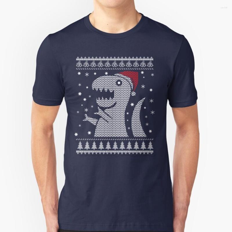 

Men's T Shirts Christmas Dino Ugly Sweater - Shirt Funny Printed Men Summer Style Hip Hop Casual Snow Gift, Mtee-orange