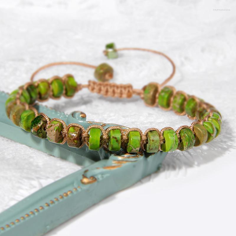 

Link Bracelets Chain Handmade Natural Stone Boho Wrap Bracelet Bangle Japsers Braided Charm Women Men Fashion Gift Jewelry Friendship Bulk