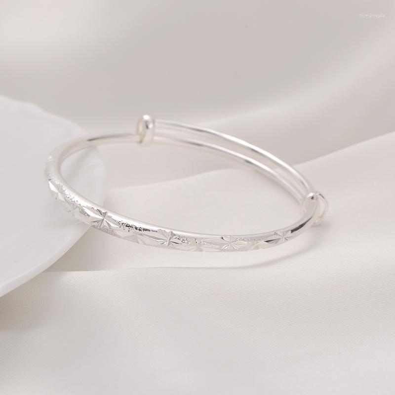 

Bangle Silver Bangles Adjustable Bracelets For Women Fashion Holiday Gifts Party Wedding Jewelry Raym22