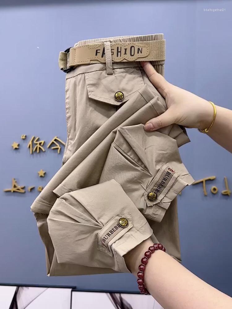 

Women's Pants Cotton Metal Buttons High-quality Solid Color Women 2023 Autumn Spring Loose Casual Trousers, Purple
