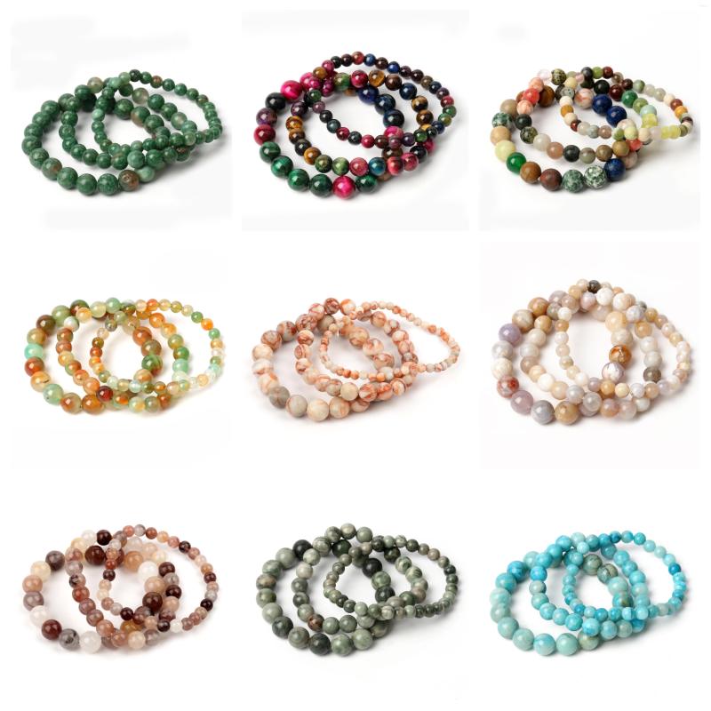 

Charm Bracelets Natural Tiger Eye Blue White Jade Agate Stone Beaded Couple Yoga Bracelet For Women Men Elastic Rope Jewelry Gift 6 8 10mm