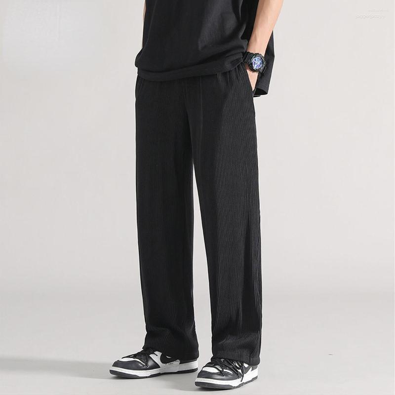 

Men' Pants Men' Men Wide Leg 2023 Casual Light Weight Joggers Trousers Streetwear Hiphop Cold Feeling Comfortable Home I57, Black