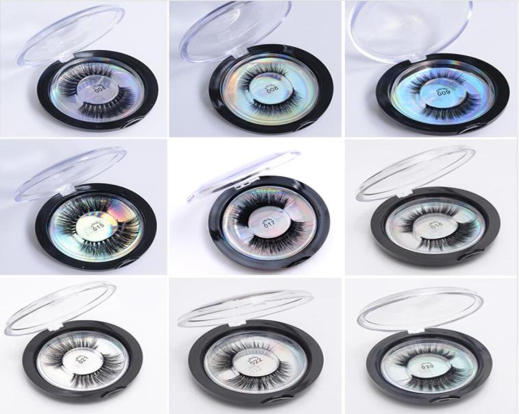 

3D silk Protein Mink Lashes Eyelashes 50pcslot 3d strip Mink Lashes false eyelash customized box with private label1434101