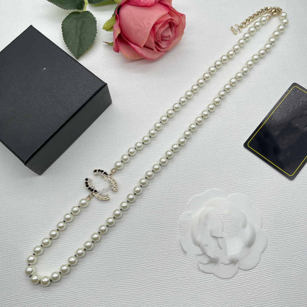

Women ccity Luxury Necklace Pendant Designer pearl Crystal Brass C-Letter Necklaces Choker Jewelry Accessories