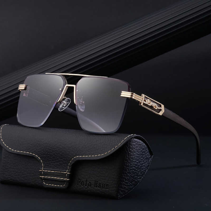

Fashionable frameless cut edge sunglasses for men's fashion 2023 new personalized leopard sunglasses glasses