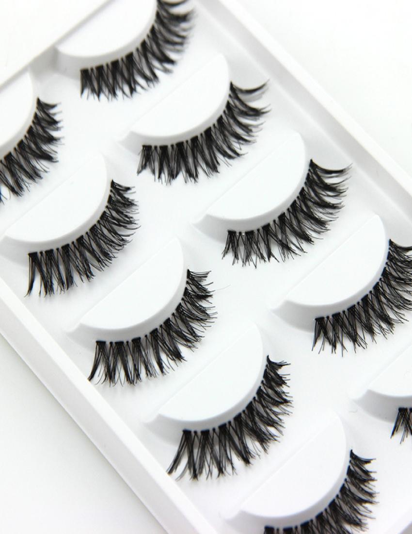 

Crisscross Natural False Eyelashes Lashes lashes Women Lady Black Cross 5 PairLot1298165