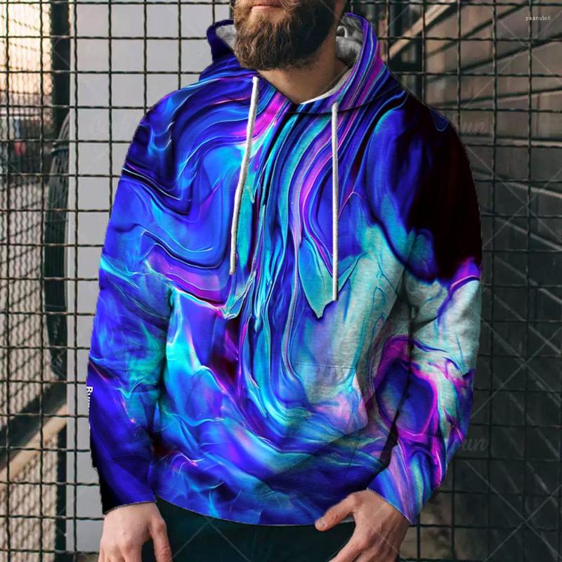 

Men' Hoodies 2023 Casual Sweater 3D Blue Graffiti Print Couple Hooded Clothes Men, Same as pictures
