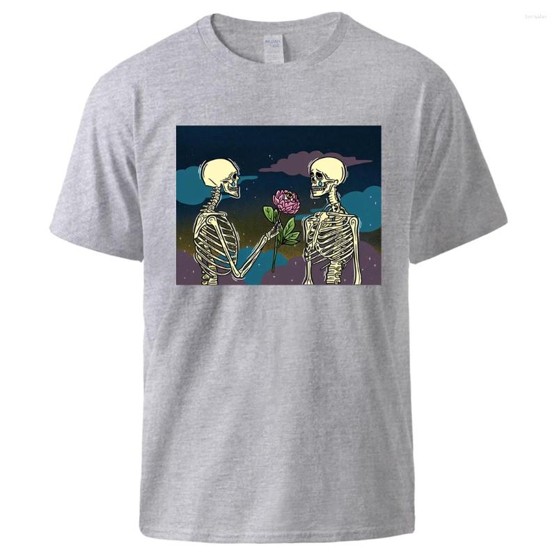 

Men' T Shirts Skeleton Love Printing T-Shirt Men High Quality Novelty Tshirt Casual Cotton Breathable Streetwear Colorful Harajuku Tee, Blue