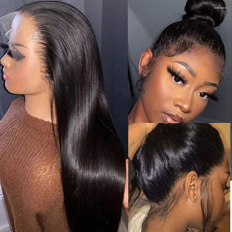 

Inch Brazilian Bone Straight Transparent Lace Front Human Hair Wig 4x4 Closure 360 Frontal Wigs For Black Women, 4x4 closure wig