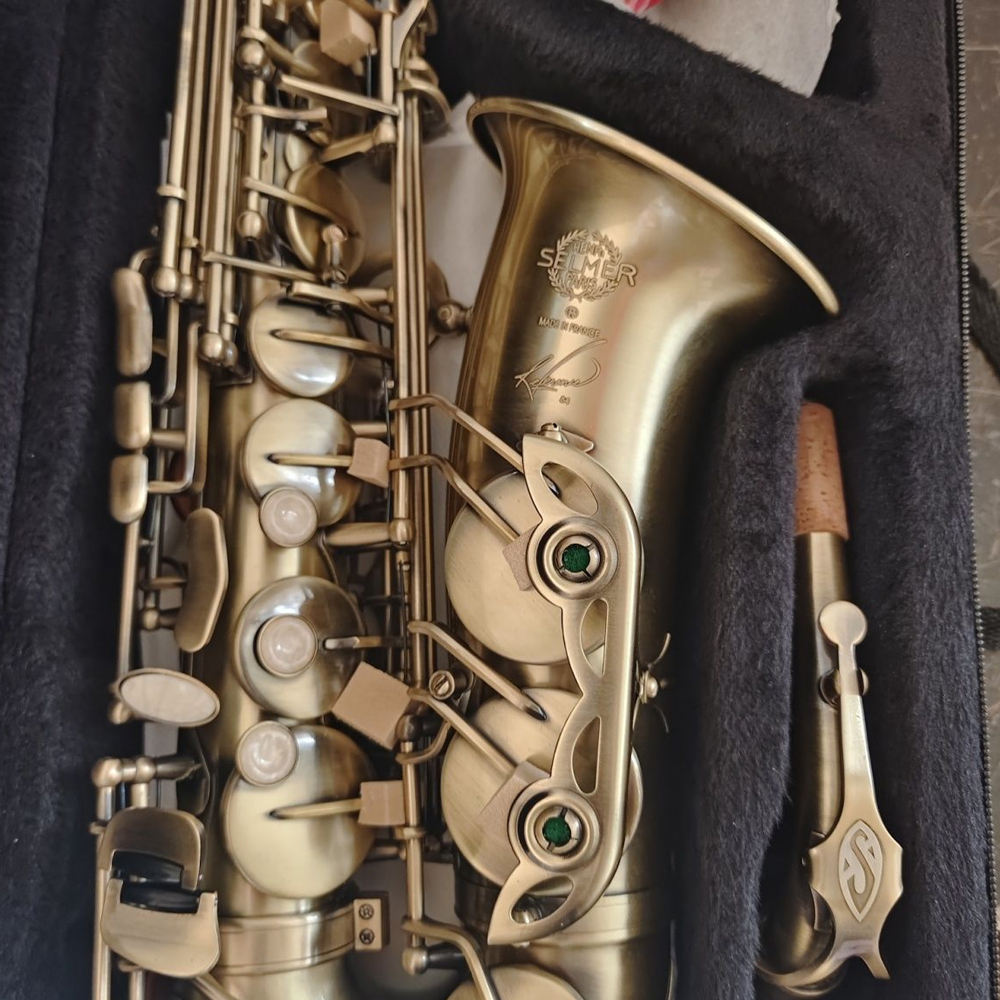 

Classic vintage type 54 Eb tuned alto saxophone antique bronze frosted oxidation double-piece reinforcement French craft made jazz instrument sax alto