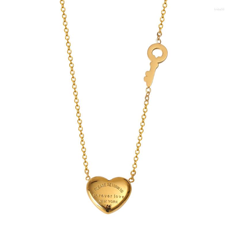 

Pendant Necklaces 316L Stainless Steel Fashion Fine Jewelry Vintage Love Heart Charms Chain Choker Pendants For Women