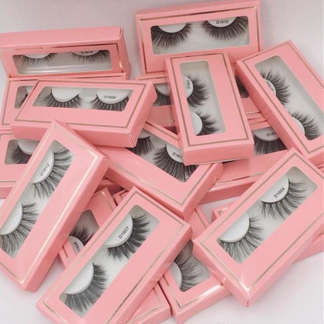 

ePacket Style Pink Box 3D Mink Eyelashes Mink False lashes Soft Natural Thick Fake Eyelashes Extension Beauty Tools1279789