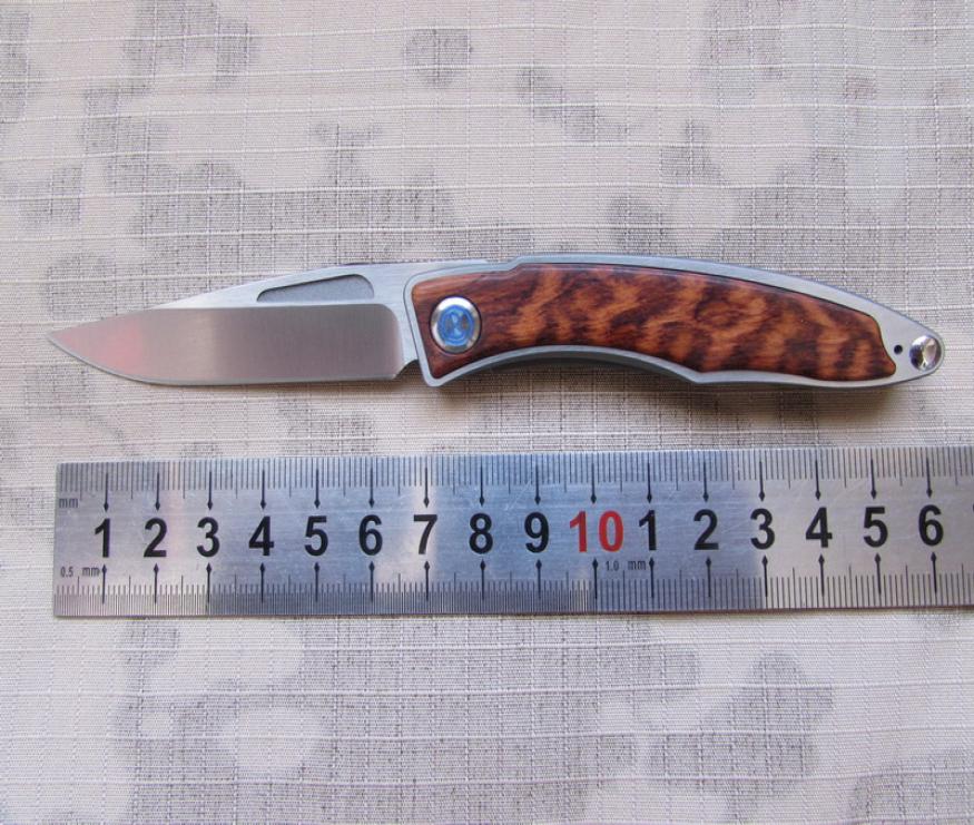 

High Quatily Reeve Chris CR Mnandi Alloy Titanium Wood Pocket M390 Handle Mini Knife EDC Tactical Survival Camping Blade TC4 Foldi8265236