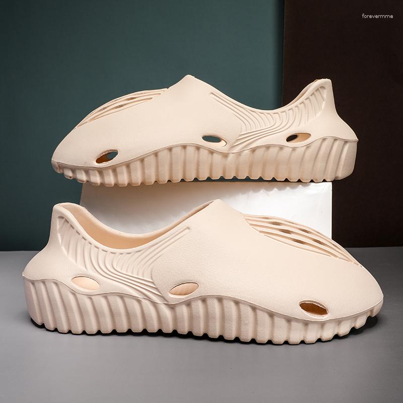

Sandals Men's Closed Toe Paltform 2023 Summer Light Roft Sole EVA Breathable Slides Shoes For Men Outdoor Non-slip Casual, White