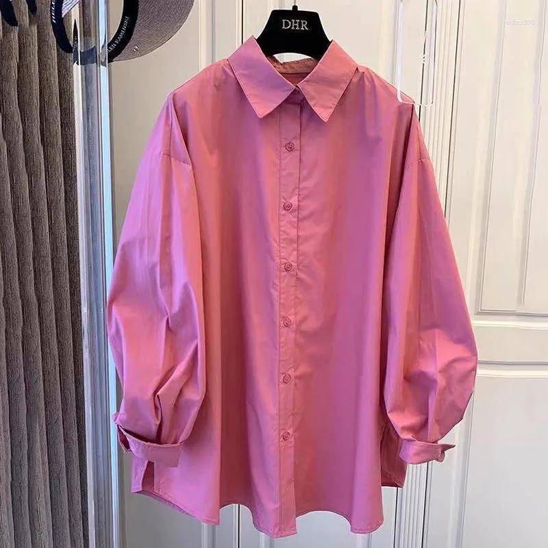

Women' Blouses Spring Summer Female Korean Version Fashion Chiffon Loose Shirt Women Leisure Single-Breasted Solid Color Ladies Jacket, Black