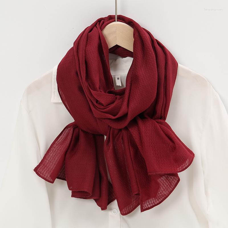 

Scarves Fashion Cotton Linen Scarf For Women Solid Color Hijab Stole Shawls Wrap Ladies Autumn Winter Foulard Female
