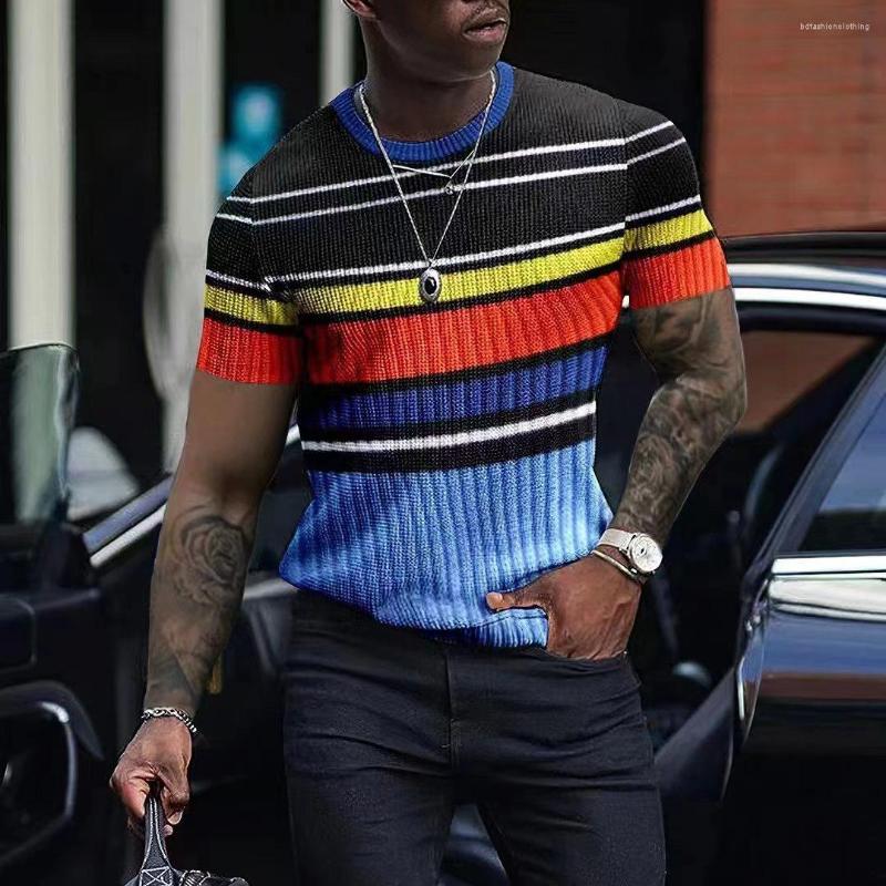 

Men's T Shirts Cross Border Men's Clothing For Foreign Trade Summer Digital Printing Waffle Pattern T-shirt European And American Pe, Color code 2