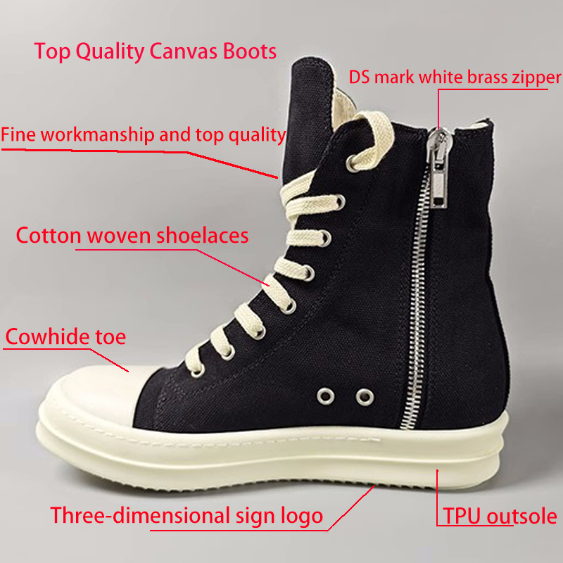 

Men Ankle Boots Top Quality Breathable Canvas Shoes Tpu Sole Big Size ~46 Fashion Casaul High-Top Men Sneakers, Medium quality wax