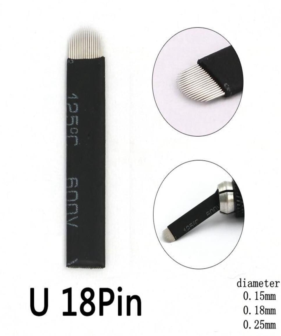 

50pcs Tattoo supplies dermografo tattoo needles 015018mm 18U shape tebori tattoo blades for manual microblading pen 2206018738472