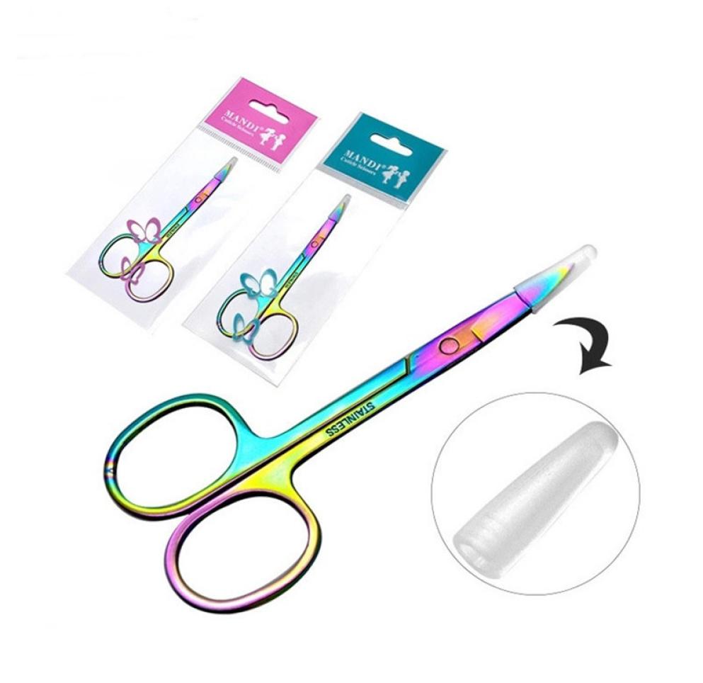

New Colorful Stainless Steel Eyebrow Scissor False Eyelash Hair Trimming Beauty Makeup Nail Dead Skin Remover Scissor Makeup Tool 2506364, Blue
