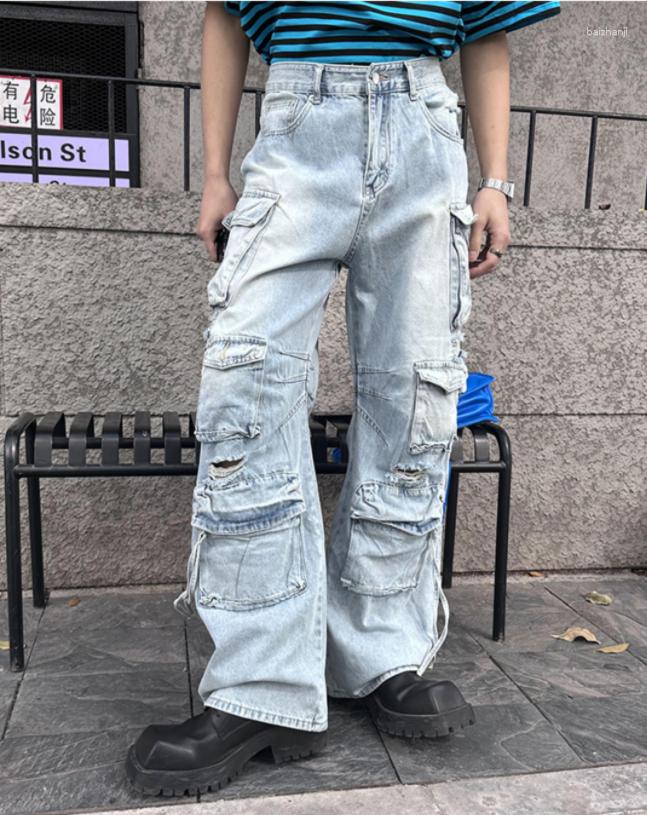 

Men's Jeans X0343 Fashion Men's 2023 Runway Luxury European Design Party Style Clothing, Picture shown