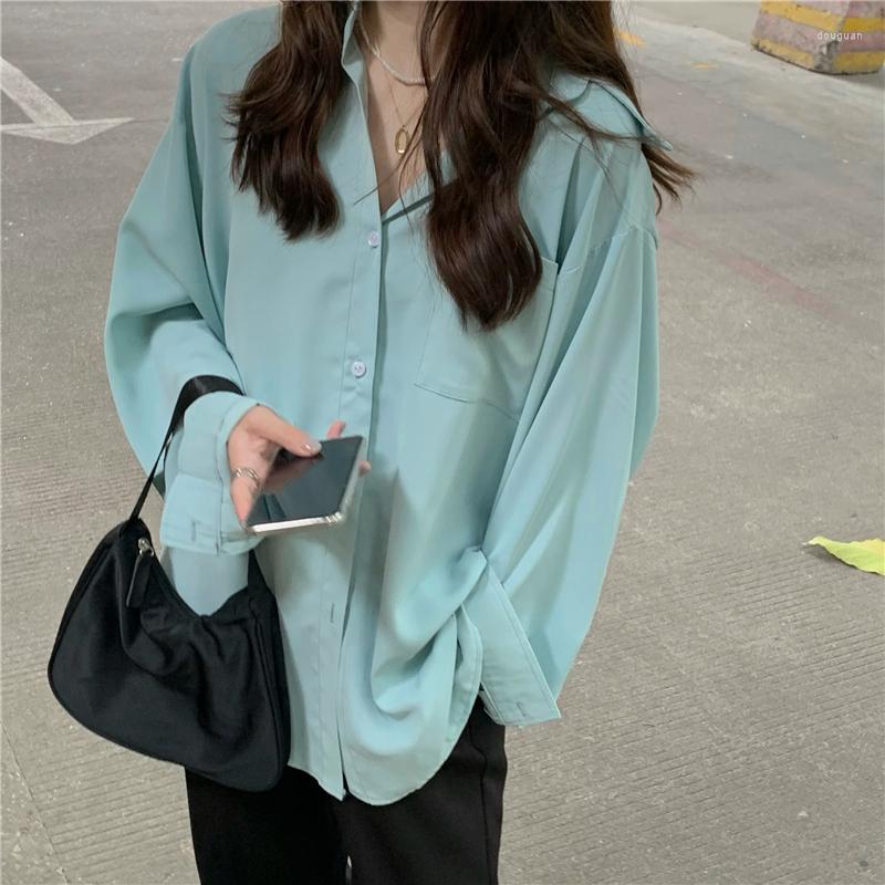 

Women's Blouses Wholesale 2023 Spring Summer Autumn Fashion Casual Ladies Work Women Blouse Woman Overshirt Female OL Vy6853, Blue