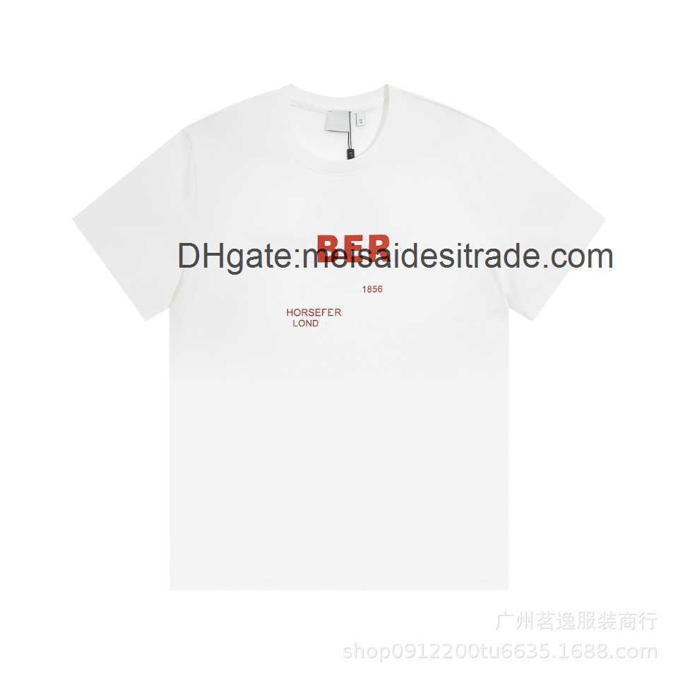 

AAAAA Designer Luxury T-shirt Bur Brand The correct version BU family's new digital printing short sleeve T-shirt High Street Versatile Couples Fashion, Black