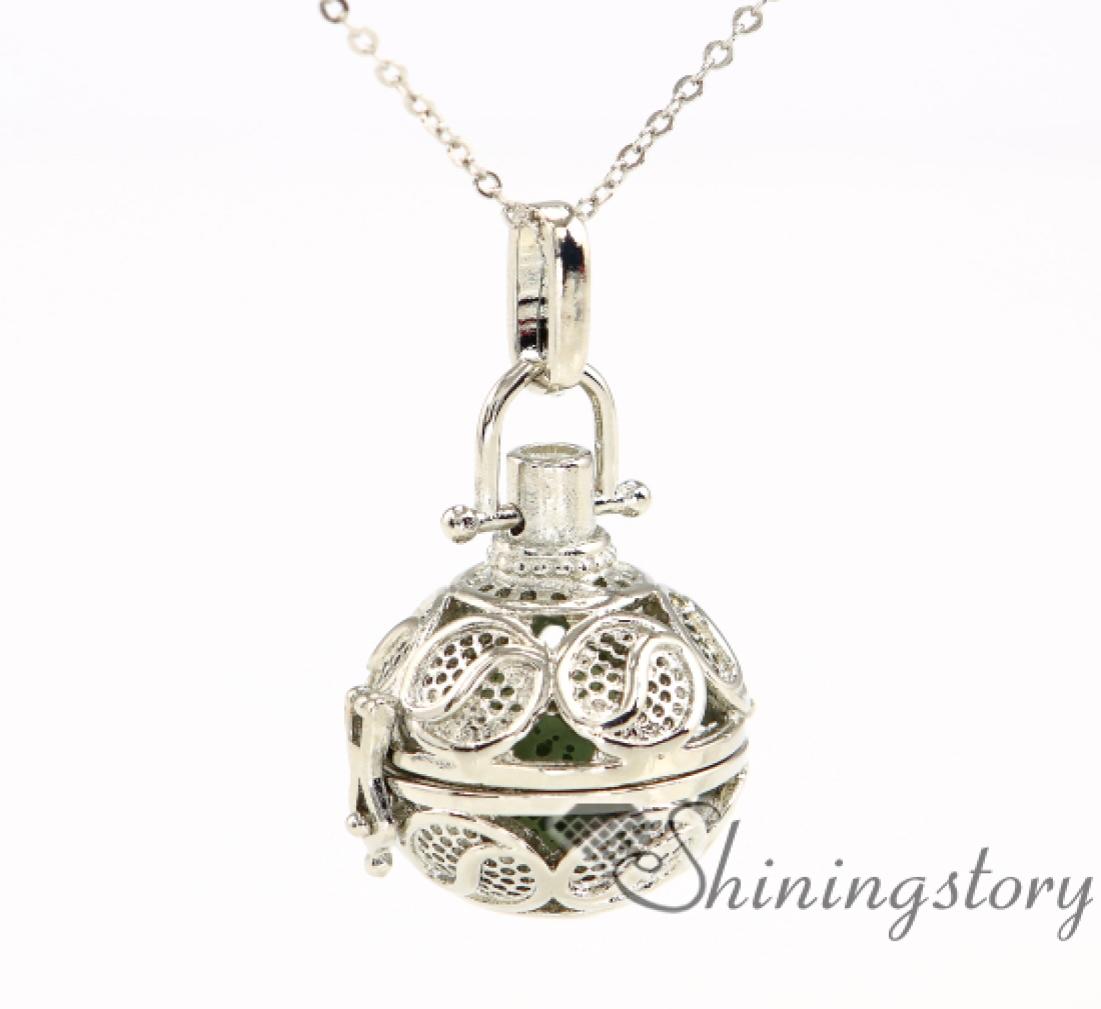 

yinyang taiji diffuser necklace jewelry scents diffuser necklace whole diy bottle necklace metal volcanic stone openwork ball3587391