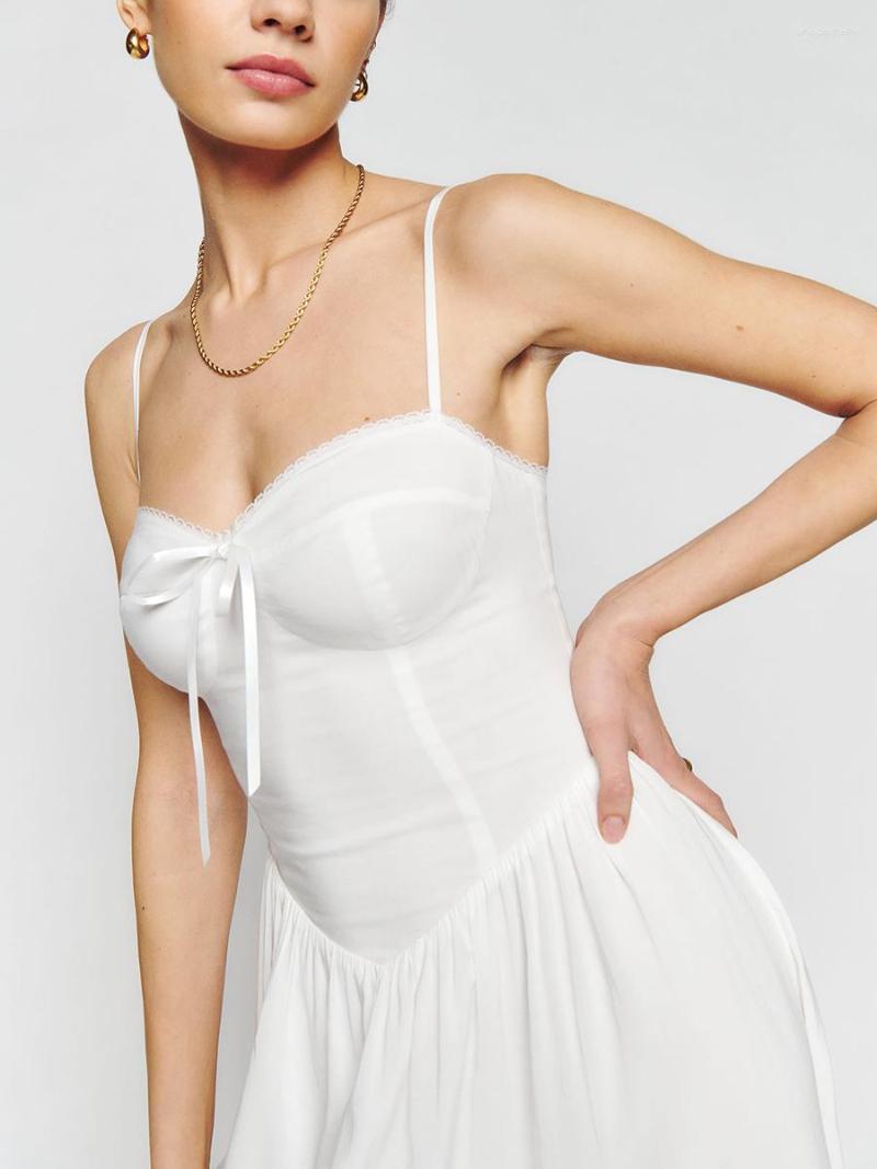 

Casual Dresses Elegant Backless For Women - Y2K Style Spaghetti Strap Sleeveless Cami Midi Dress With Bodycon Fit Perfect, Ee-white