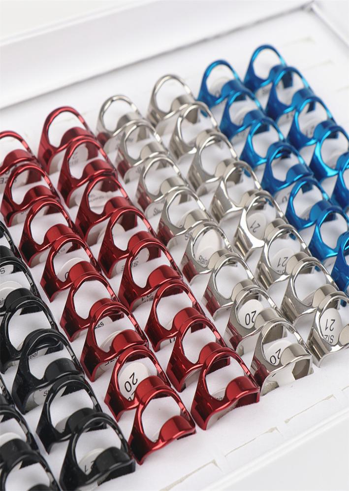 

Personality Fashion Beer Bottle Opener Stainless Steel Rings For Women Men Mix Color Whole 50pcslot5960723