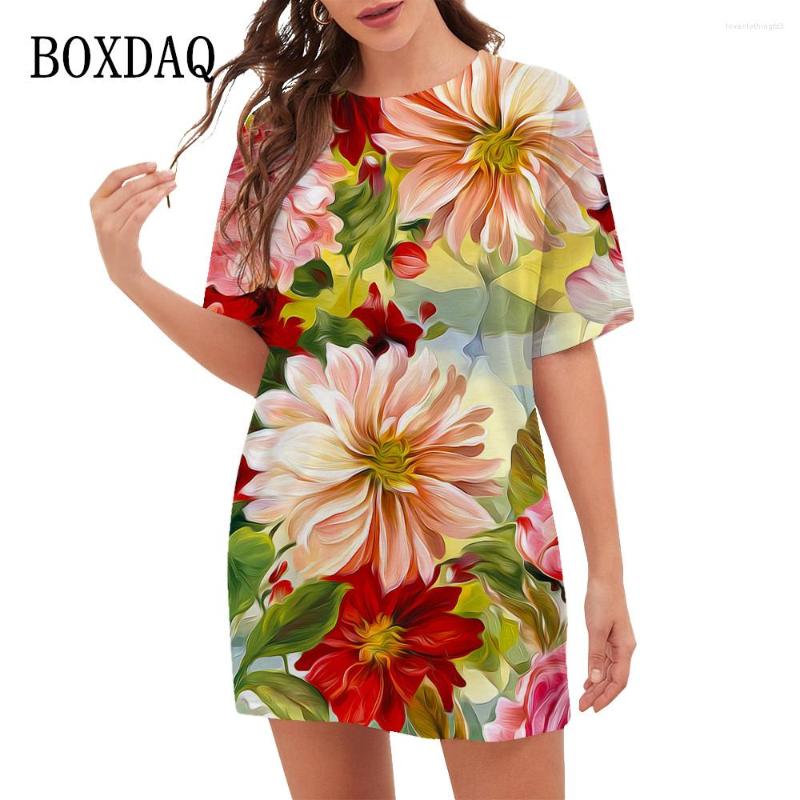 

Casual Dresses Summer Plant Flowers 3D Print Women Dress Elegant Short Sleeve O-Neck Mini 2023 Oversized Clothing Vestido Sundress, Zt10115