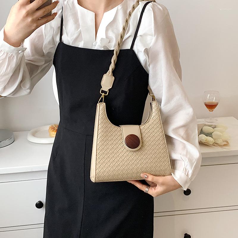 

Evening Bags 2023 High Quality Woven Armpit For Women Brand Shoulder Bag Fashion Purses And Handbag Designer Crossbody Green Satchel, White shoulder bag