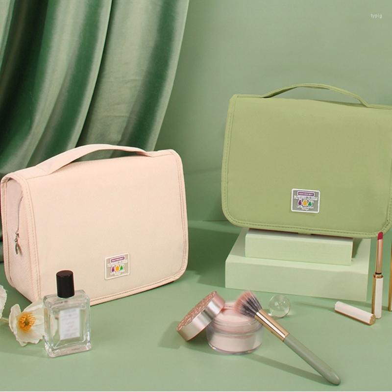 

Cosmetic Bags Toiletry Bag For Women Hanging Makeup Wet Dry Separation Wash, Beige