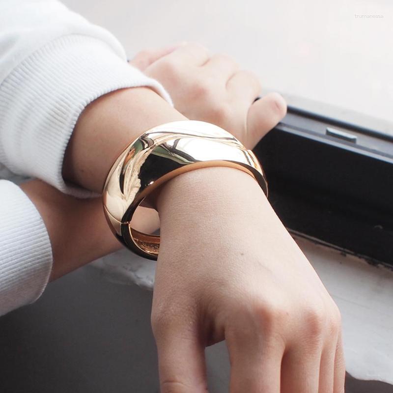 

Bangle Alloy Big Cuff Bracelets Bangles For Women Metal Statement Irregular Glossy Surface Trendy Jewelry 2023 PunkBangle Raym22