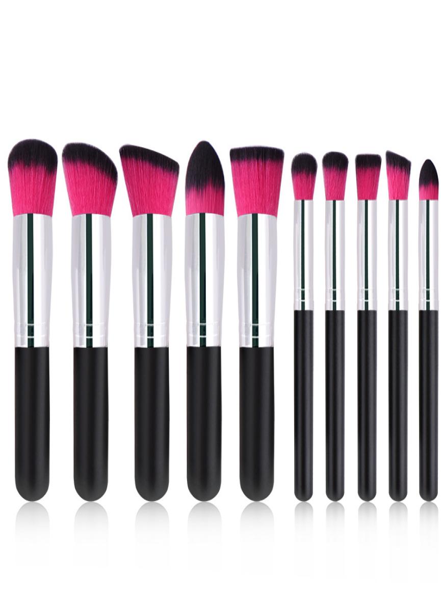 

2020 Popular mini wooden makeup brush kit cheapest 10pcs cosmetics kit for beauty tools Foundation Blending Blush Brush Set Variou7629954