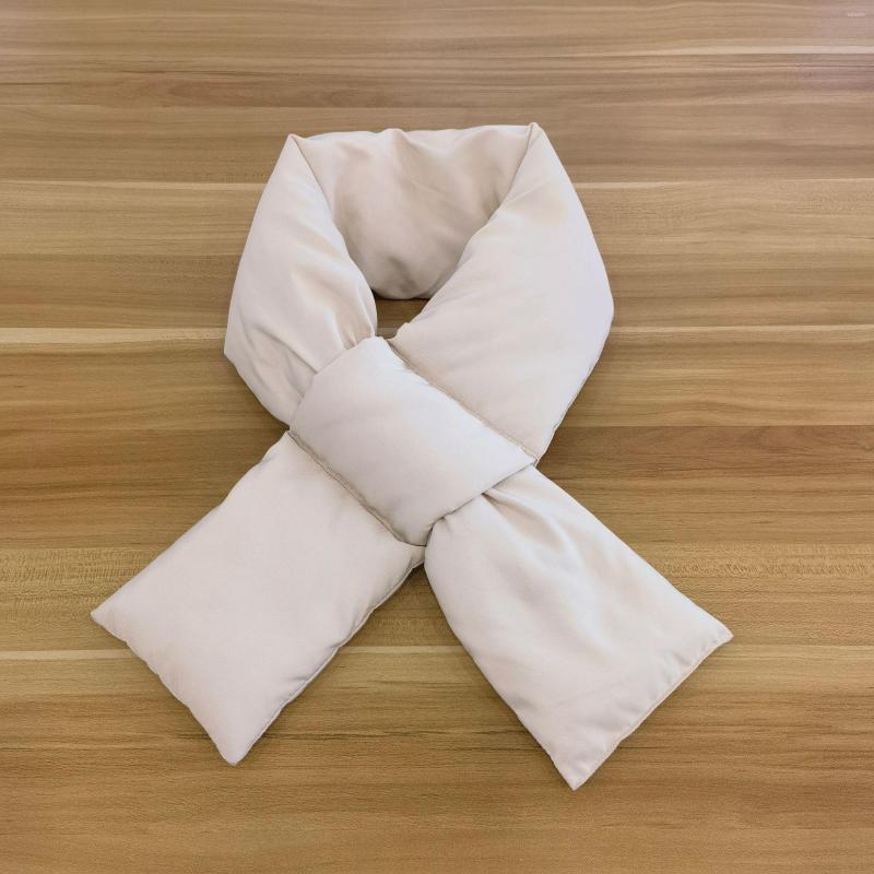 

Scarves Thicken Warm Down Cotton Puffy Winter Scarf Women Korean Solid Neck Ring