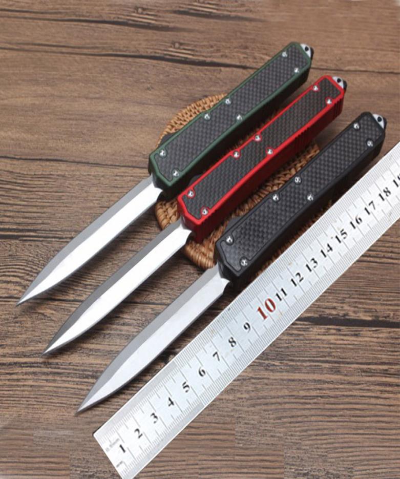 

Automatic knife out the front automatic D2 blade T6061 Aviation Aluminum handle 60 HRC carbon fiber surface hunting camping knife 2435944