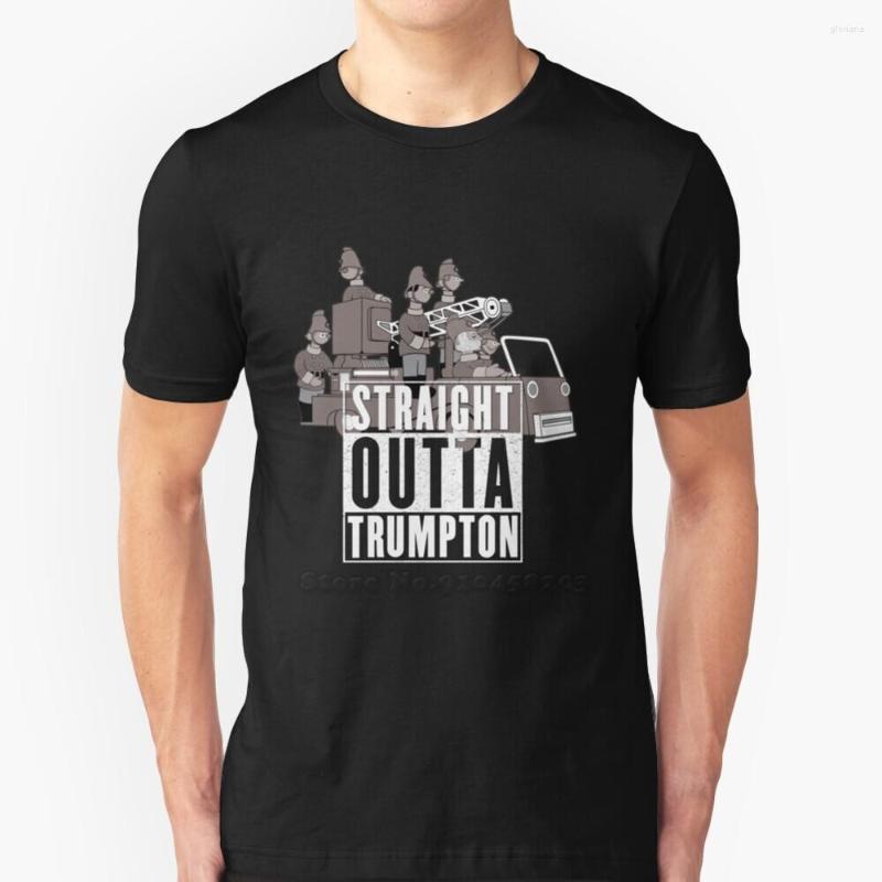 

Men's T Shirts Straight Outta Trumpton T-Shirts Pure Cotton O-Neck Shirt Men Firemen Compton Kids Tv Parody, Mtee-burgundy