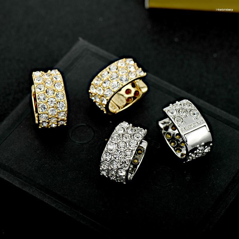 

Hoop Earrings 2023 Simple Full-Drilled Women's Stud French Design Temperament High-quality Versatile Punk Retro