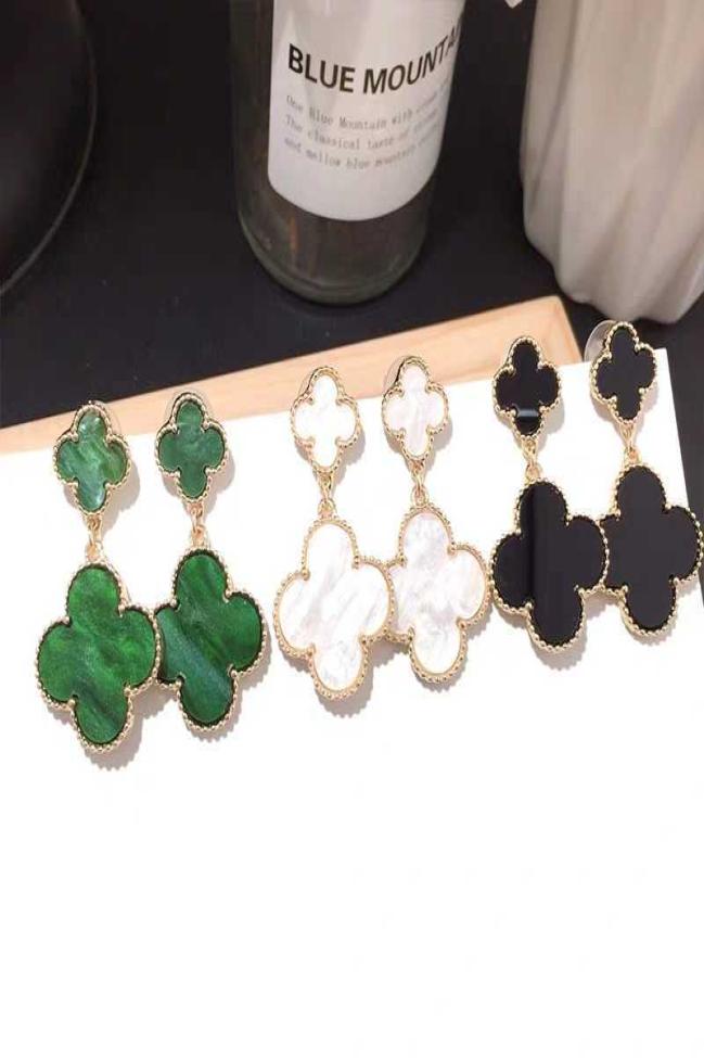 

High Quality 18k Gold Plated Statement Clover Earrings Jewelry Luxury Classic Four Leaf Clover Earrings2303206