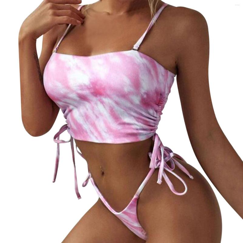 

Women' Swimwear JAYCOSIN Tie-dye Printed Padded Bra Bikini Set Sexy Women 2023 Mujer Push Up Biquini Bathers Bandage Swimsuit Bottom, Blue