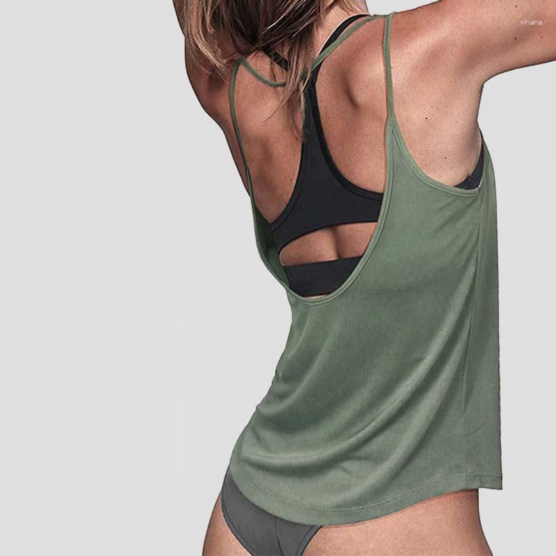 

Active Shirts Women Workout Gym Tank Summer Sports Vest Fitness Shirt Sleeveless Yoga Tops Back Quick Dry Pure Color, Beige