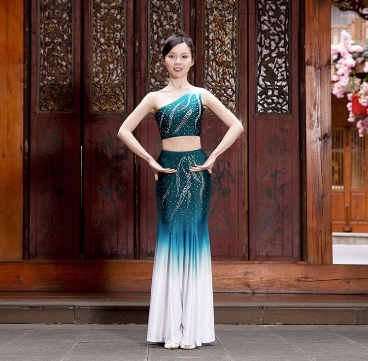 

Stage Wear Girls Performing Dance In Fishtail Suits, Blue