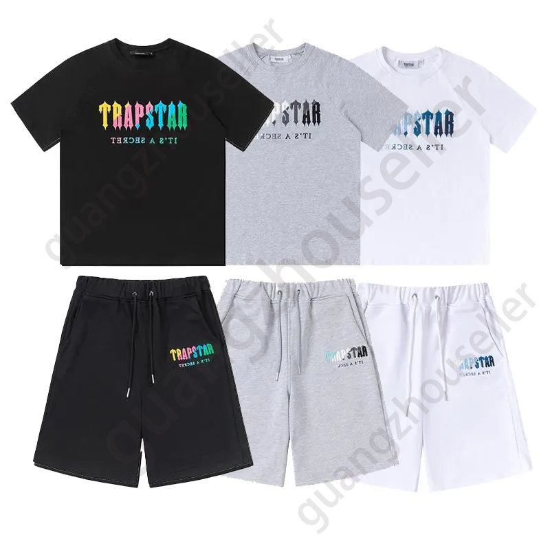

Man Designer T Shirt with Print Letter Trapstar Short Sleeve Tshirts Summer Sports Set Wear Fashion Cotton Cord Top